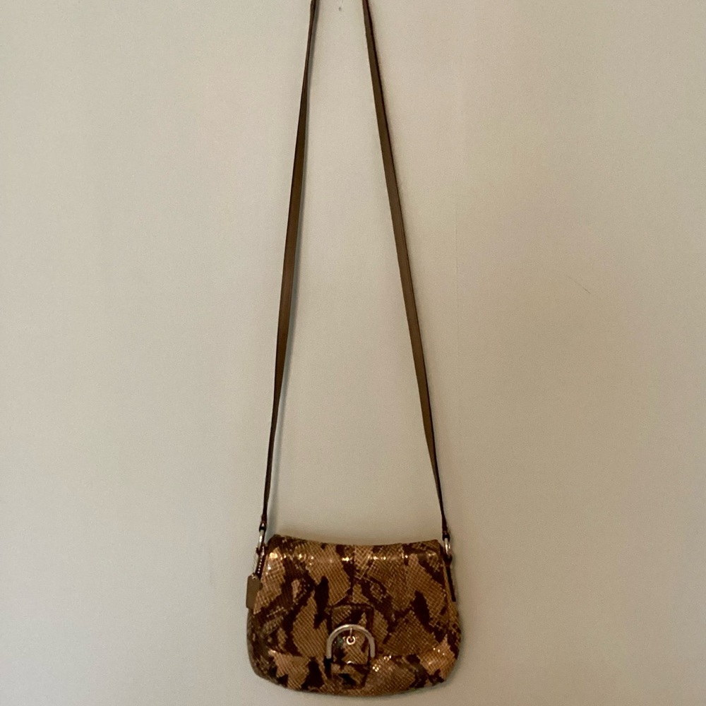 COACH SNAKESKIN LEATHER CROSSBODY BAG  nwot - Picture 2 of 6